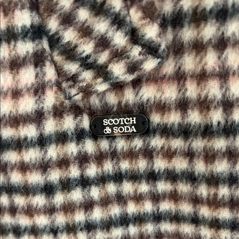 Scotch & Soda Brown Plaid Wool Coat - Picture 10 of 11
